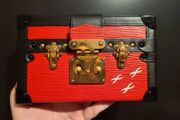 Authentic Louis Vuitton Petite Malle Epi Leather in Coquelicot (Red)