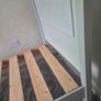 single bed,solid wood,oak top,grey. Image 4