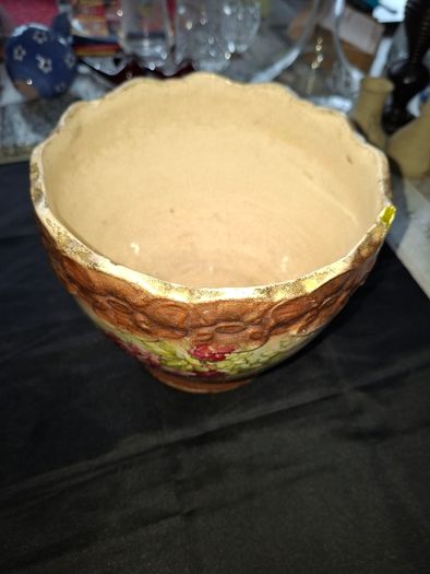 Victorian era Jardiniere Plant Pot Decorated with Floral Rose Patterns, Postage Available,