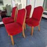 1930s set of Original red velvet walnut Art Deco chairs Image 3