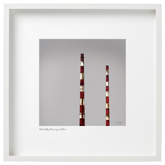 Poolbeg Chimneys, Dublin, Signed, Limited Edition by Helen Mathews Print