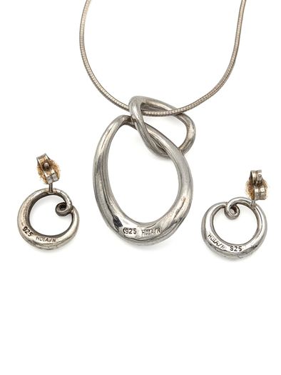 Hot Diamonds Designer 925 Sterling Silver Necklace & Earrings Set
