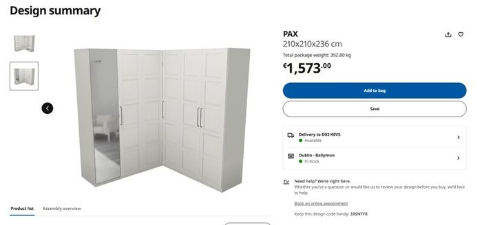 Pax Ikea Wardrobe Corner