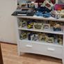 Vintage White Painted Low Bookcase Cabinet with Drawer Image 2