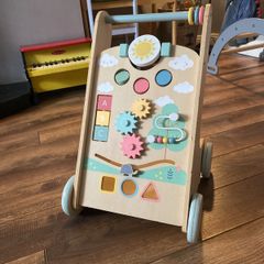 wooden baby walker