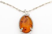 925 Silver &amp; Natural Baltic Amber Necklace