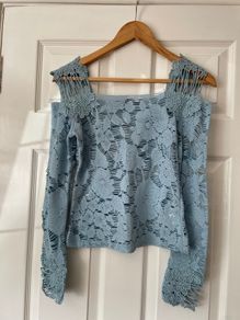 Vintage Designer Top- Powder Blue - Adam Pour Eve - Size 1