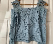 Vintage Designer Top- Powder Blue - Adam Pour Eve - Size 1
