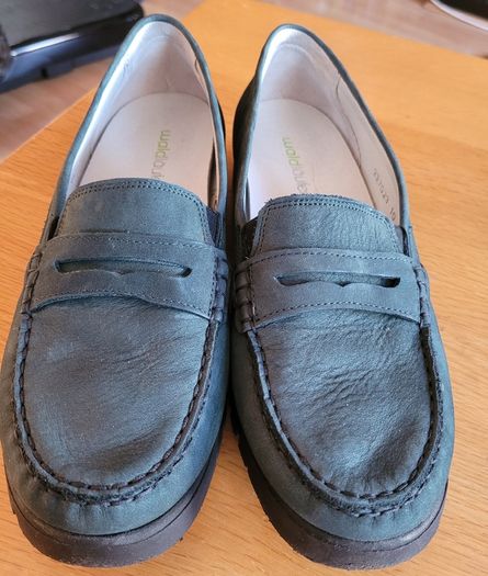 Waldlauefer Moccasins shoes in petrol blue size 6
