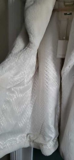 Diane Von Furstenberg White Faux Fur Coat - Sz 12-16UK - Rrp 690 - BNWT