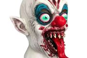 Halloween horror clown latex mask zombie with long tongue.