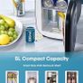 Mini Fridge Portable, 5 Liter/6 Cans Small Fridge Cooler, Quiet, USB+AC Power, Cmpact Mini Fridge for the Office, Bedroom, Car, Travel, Black Image 4