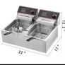 Electric Deep Fryer w/Dual Removable Tanks 12L 5000W Commercial Countertop Fryer for Chicken French Fries Frying Chips 220v Image 4