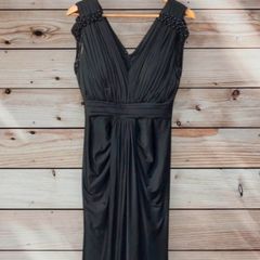 Bariano Black Embellished Evening Gown UK 12