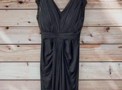 Bariano Black Embellished Evening Gown UK 12
