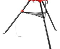 Chain Vise with Tripod Stand | 3.2 to 152 mm Pipe Capacity | 600 kg Loading Capacity | Portable Stand with Folding Legs and Tool Tray | Ideal for Plumbing and Pipe Work