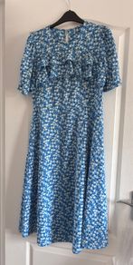 Savida Blue Floral Midi Dress Size Medium