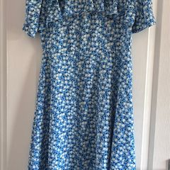 Savida Blue Floral Midi Dress Size Medium
