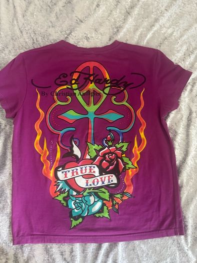Brand new Christian Audigier Ed Hardy teenager fuschia t-shirt size XL age14/15 Free post