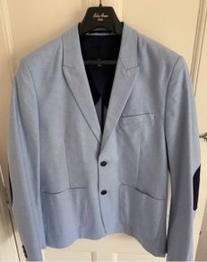 Mens H&M Baby Blue Summer Wedding Blazer Jacket