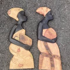 wood craved African ladies wall hangings free postage