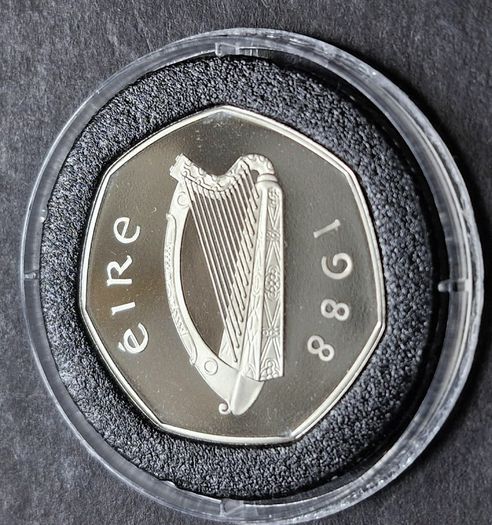 Ireland 1988 Dublin 50 P Fifty Pence Proof Coin