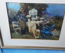 Large framed blue door picture collection only