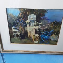 Large framed blue door picture collection only