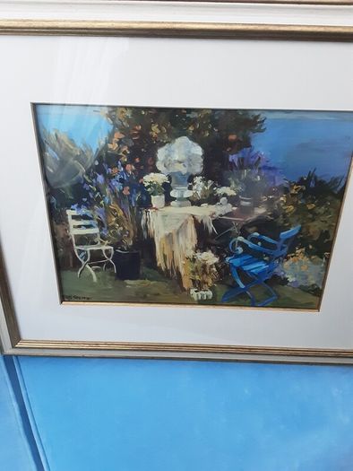 Large framed blue door picture collection only