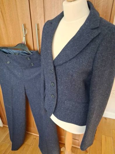 Stunning Hobbs Fully Lined Pure Wool Navy Trouser Suit 10-12