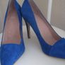 Blue Suede Stiletto Court Shoes 41 New  NEXT Wide Fit Image 2
