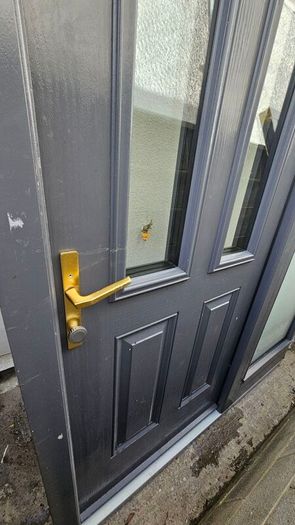 Front door with side glass