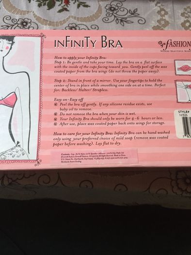 Infinity bra and silicone self adhesive bra