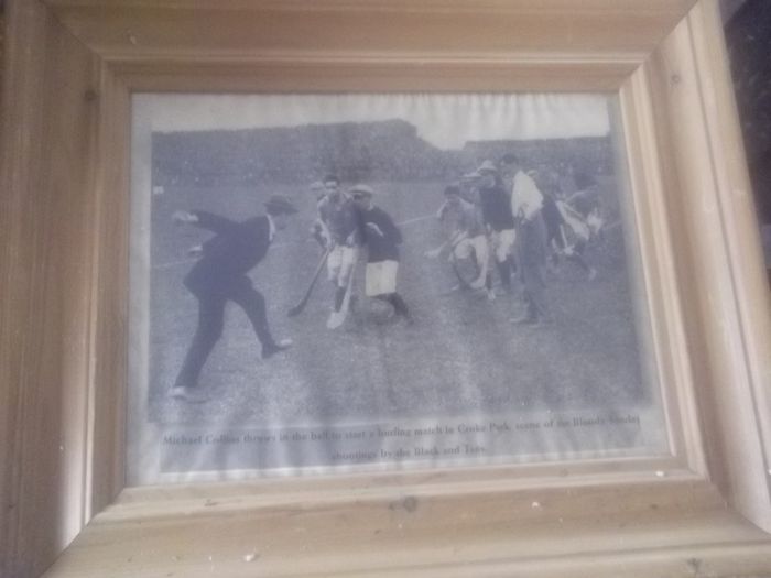 michael collins throw in the ball  to start a hurling match