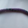 Handmade beaded rope and copper necklace. chaimalle,  purple and green, aventurine and jade Image 3