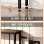 200 cm Narrow Console Table with Power Outlet, 18 cm Skinny Sofa Table, Long Behind Couch Table with Charging Station, for Entryway, Hallway, Living Room, Rustic Brown and Black Image 8