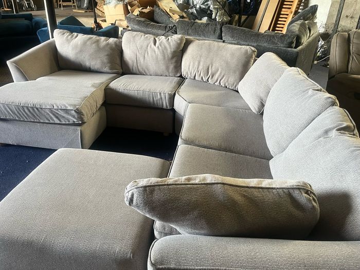 Grey corner sofa set couch