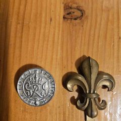 British World War 11 King's Badge For Loyal Service. Plus  A British Military Manchester Regiment Badge. Both In Good Condition See Photos For Same.