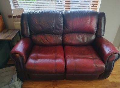 Two seater leather couch