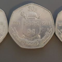 X3 Dublin 1988, 50p coins