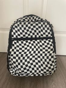 Classic Black & White Checkered Backpack / Rucksack