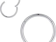main image for ad 316L Surgical Steel Hinged Nose Rings Hoop Suptum Ring Body Piercing Lip Rings Helix Cartilage Rook Earrings 20G 18G 16G 14G 12G 10G 8G, Diameter 5mm to 16mm, Gold-Rose Gold-Silver-Black