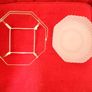 Antique 30's "Fancy"Hexagon Service Bowl,In Light Blue Frosted Glass with Chrome Caseing Image 3