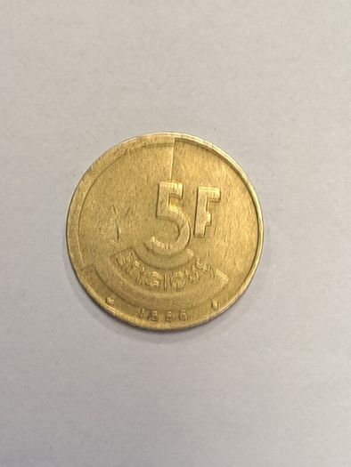 Belgium 5 francs coin