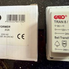 GARO door bell transformer , 230v - 8v/12v/24v , 8VA