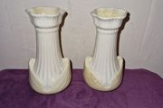 Vintage matching pair of Belleek vases