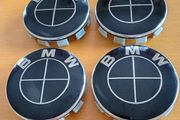 Brand New BMW Black Alloy Wheel Centre Caps 68mm x4