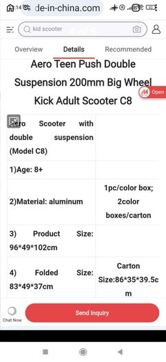 Teen adult scooter aero c8