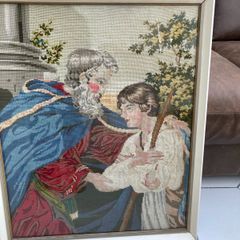 Price drop Victorian Needlework Depicting The Return Of The Prodigal Son, C. 1860