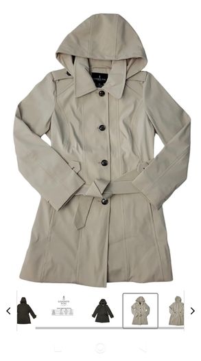 Hooded trench coat, stone/beige size 16/18